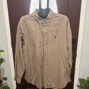 Ralph Lauren Tan Checkered Shirt Size XXL
